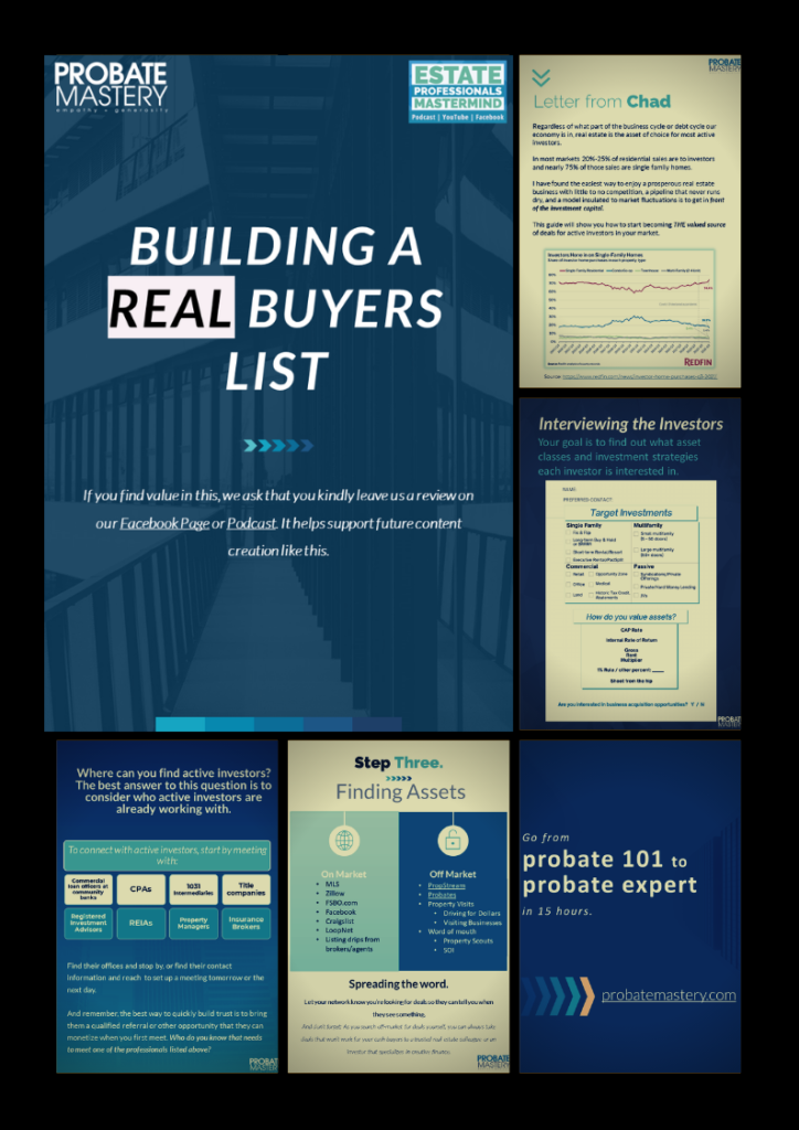 Preview of guide How to build a cash buyers list