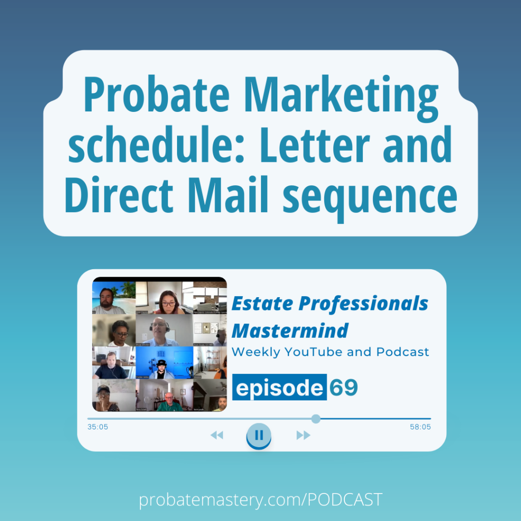 Probate Marketing schedule: Letter and Direct Mail sequence (Probate Marketing)