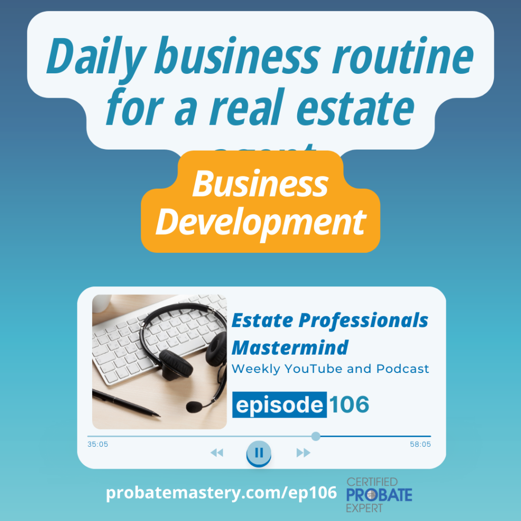 Daily business routine for a real estate agent